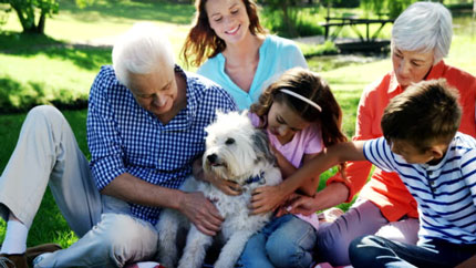 Family with their pet